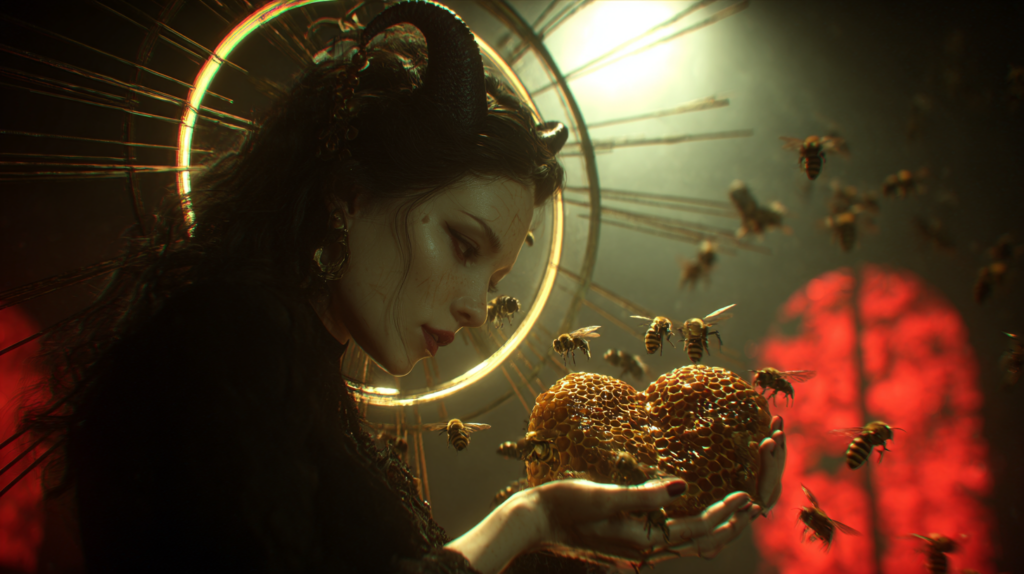 woman futuristic bee